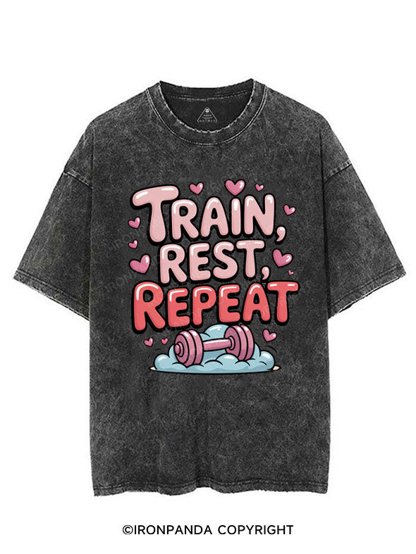TRAIN, REST, REPEAT VINTAGE GYM SHIRT