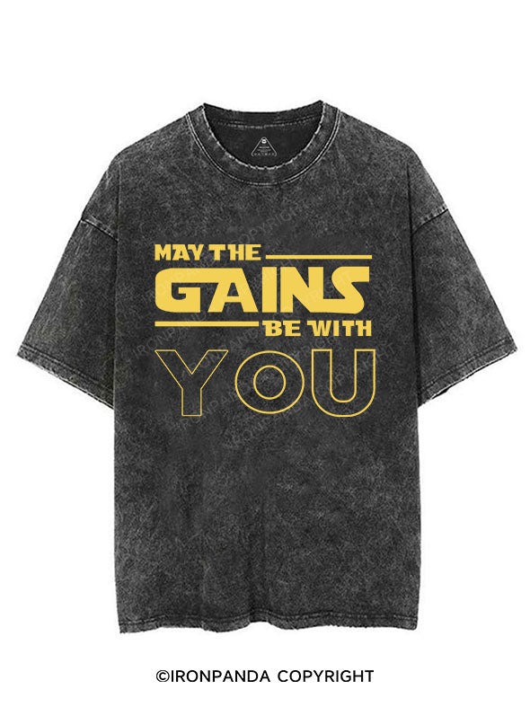 MAY THE GAINS BE WITH YOU VINTAGE GYM SHIRT