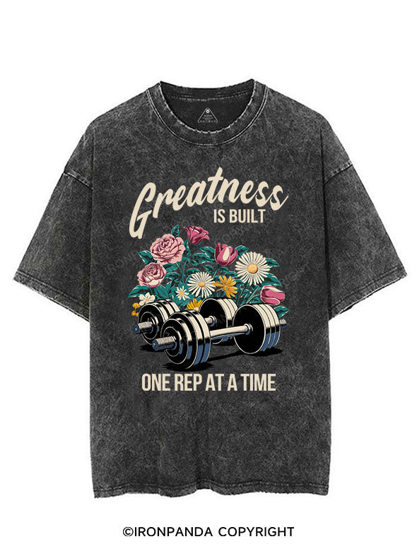 GREATNESS IS BUILT VINTAGE GYM SHIRT