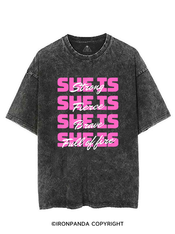 SHE IS VINTAGE GYM SHIRT