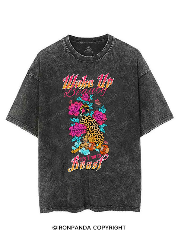 WAKE UP BEAUTY IT'S TIME TO BEAST VINTAGE GYM SHIRT