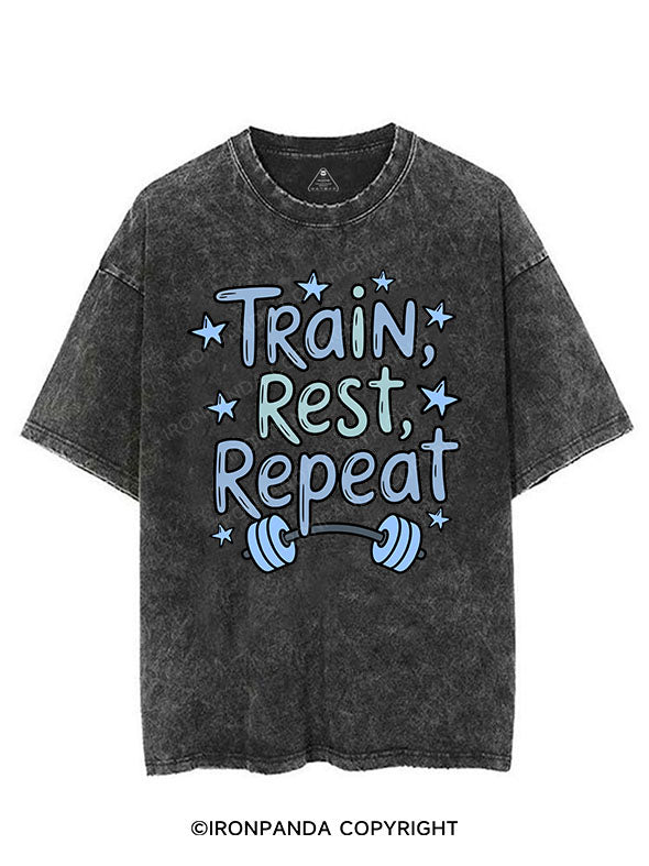TRAIN, REST, REPEAT VINTAGE GYM SHIRT