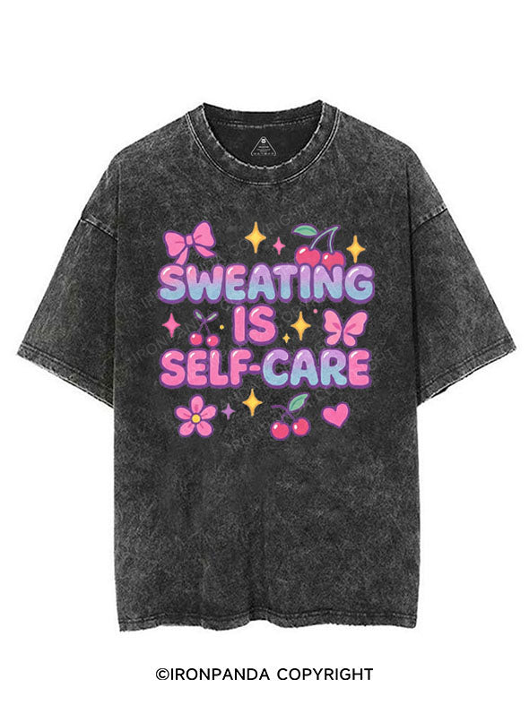 SWEATING IS SELF-CARE VINTAGE GYM SHIRT