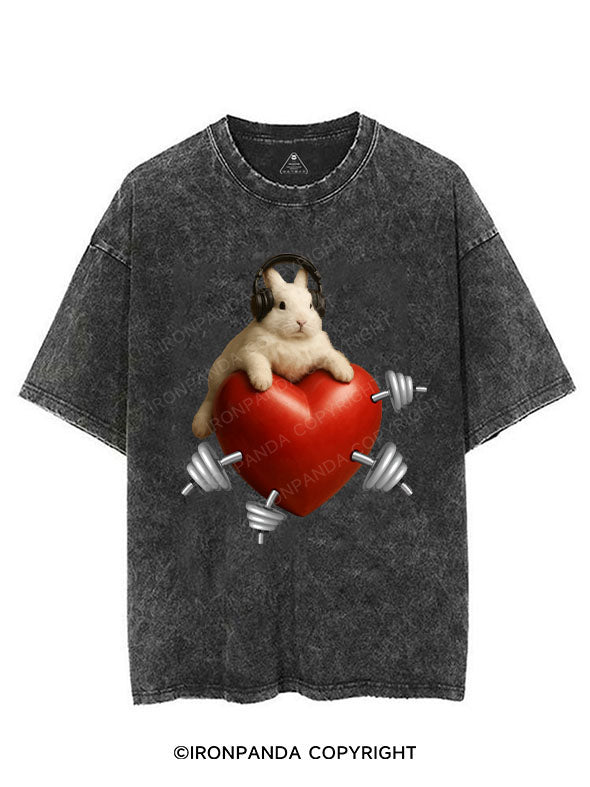 BUNNY GAINS, HEART GAINS VINTAGE GYM SHIRT