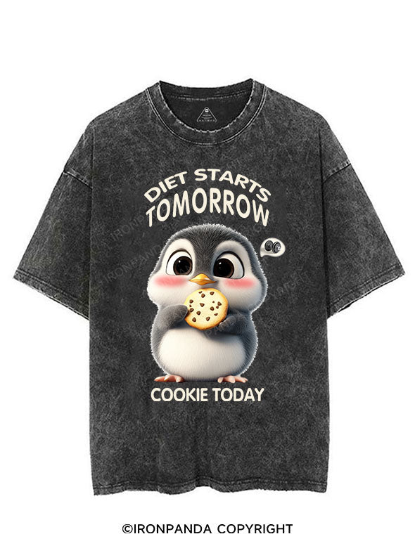 DIET STARTS TOMORROW COOKIE TODAY VINTAGE GYM SHIRT
