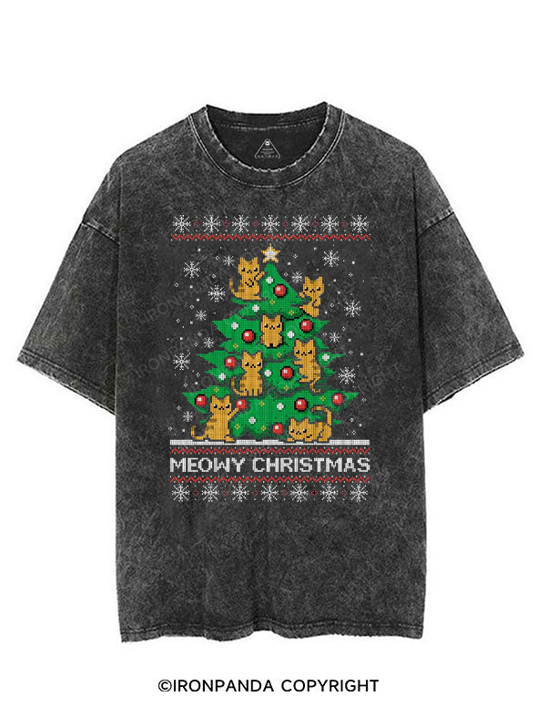 MEOWY CHRISTMAS VINTAGE GYM SHIRT