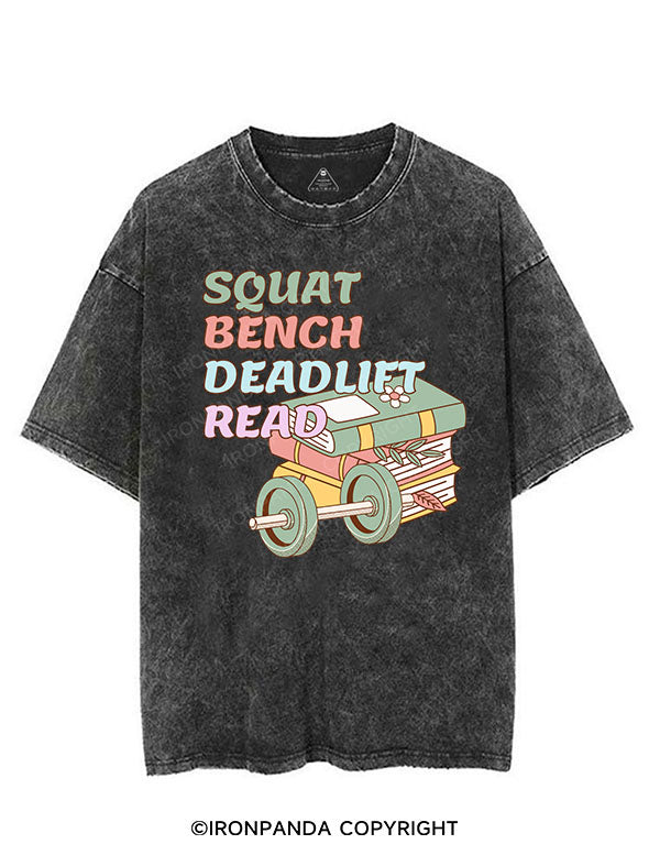 SQUAT BENCH DEADLIFT READ VINTAGE GYM SHIRT