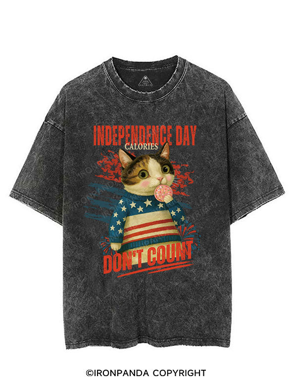 INDEPENDENCE DAY CALORIES DON'T COUNT VINTAGE GYM SHIRT