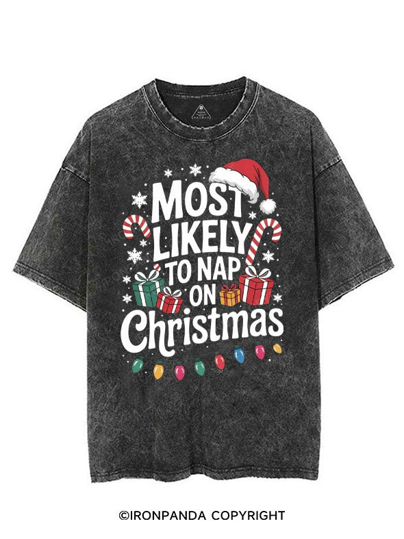 MOST LIKELY TO NAP ON CHRISTMAS VINTAGE GYM SHIRT