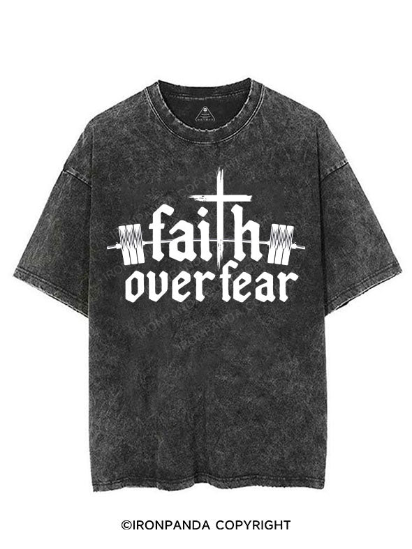 FAITH OVER FEAR VINTAGE GYM SHIRT