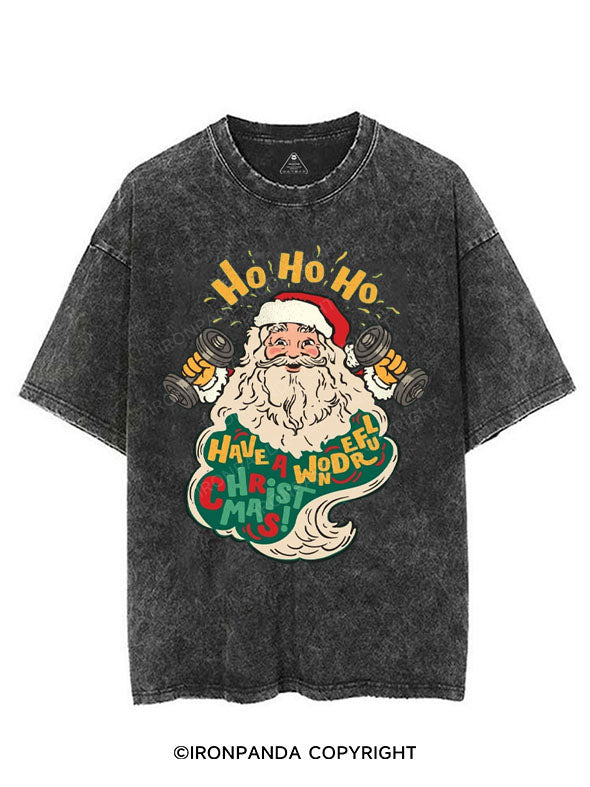 HO HO HO HAVE A WONDERFUL CHRISTMAS VINTAGE GYM SHIRT