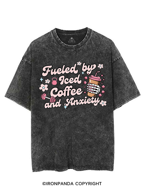 FUELED BY ICED COFFEE AND ANXIETY VINTAGE GYM SHIRT