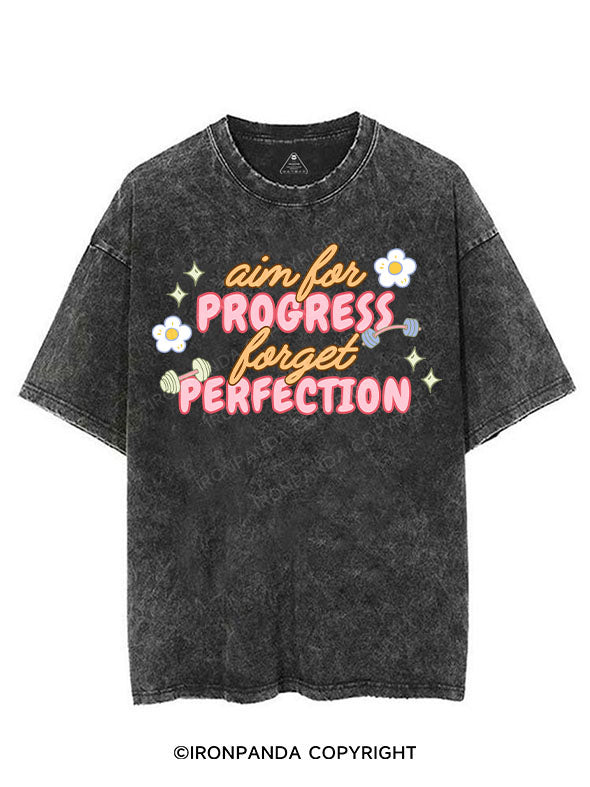 AIM FOR PROGRESS FORGET PERFECTION VINTAGE GYM SHIRT