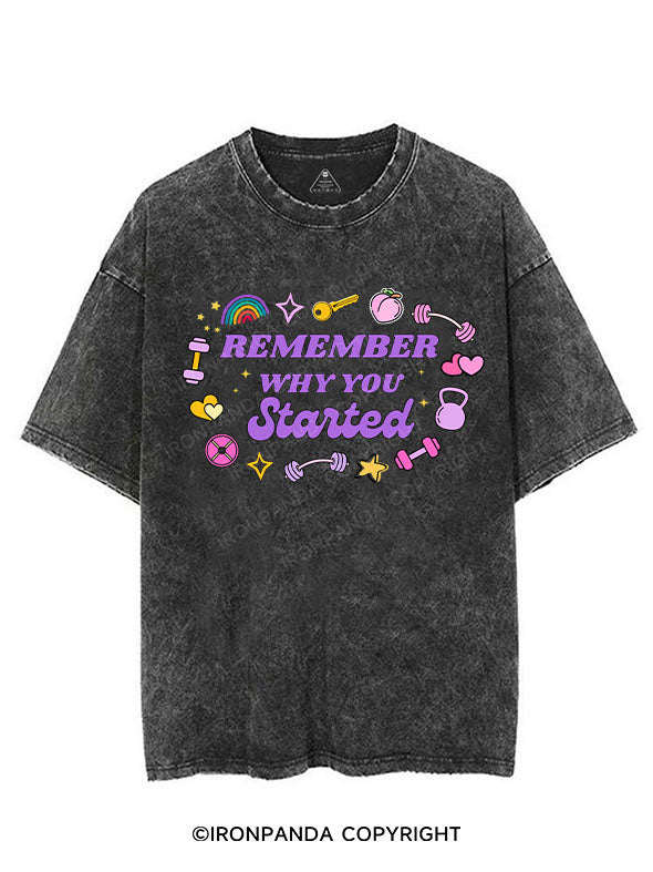 REMEMBER WHY YOU STARTED VINTAGE GYM SHIRT