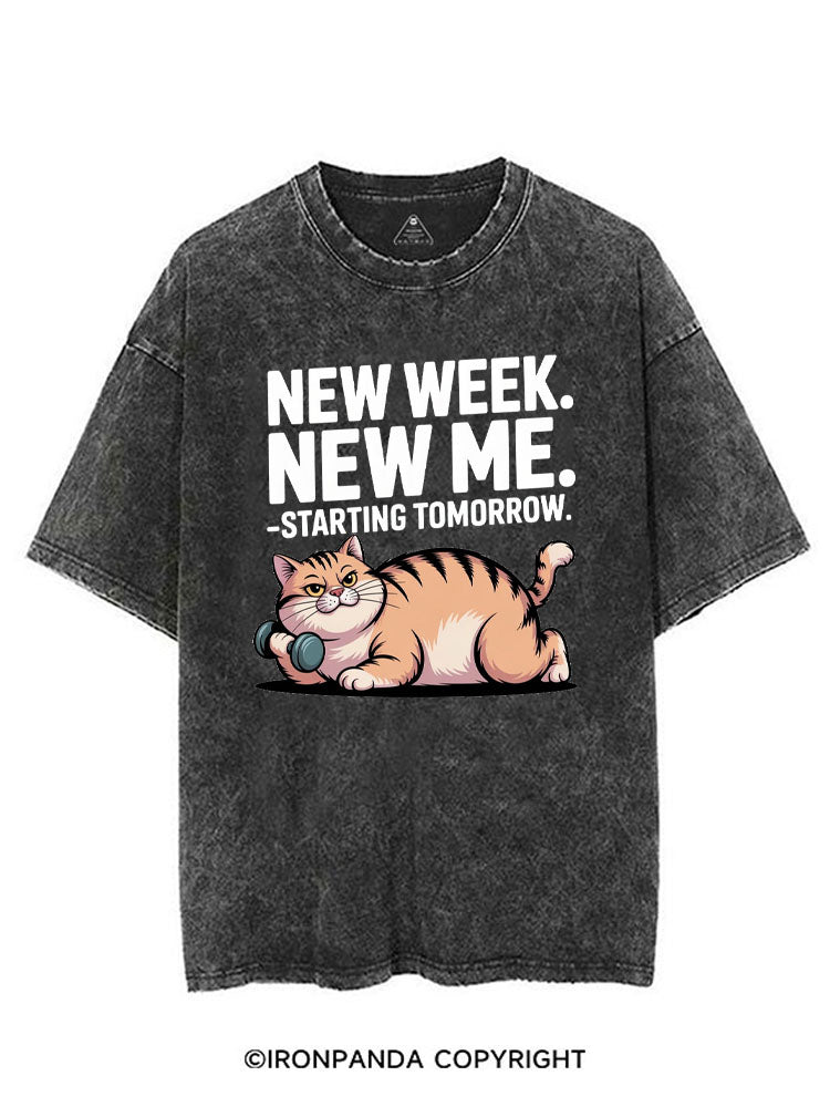 NEW WEEK NEW ME STARTING TOMORROW VINTAGE GYM SHIRT