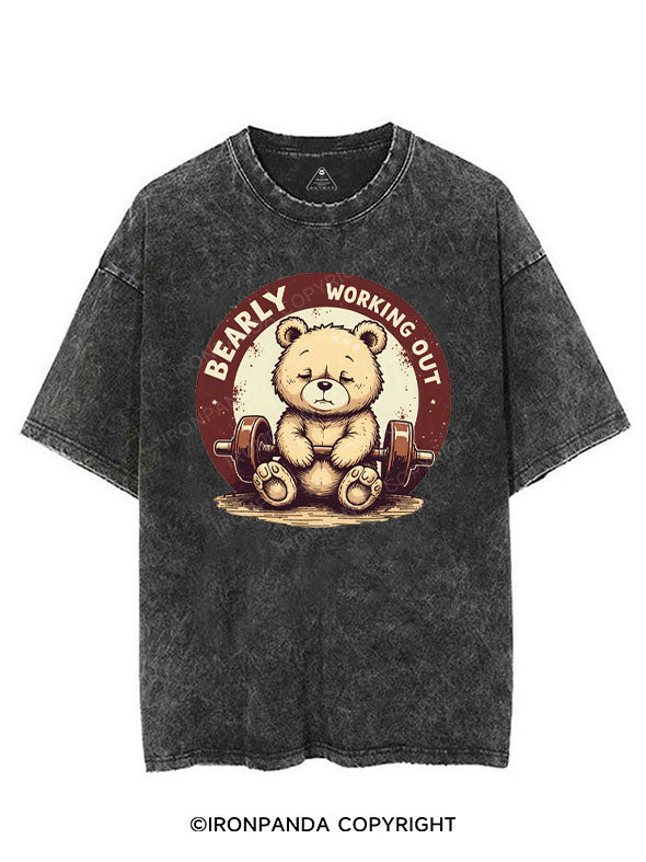 BEARLY WORKING OUT VINTAGE GYM SHIRT
