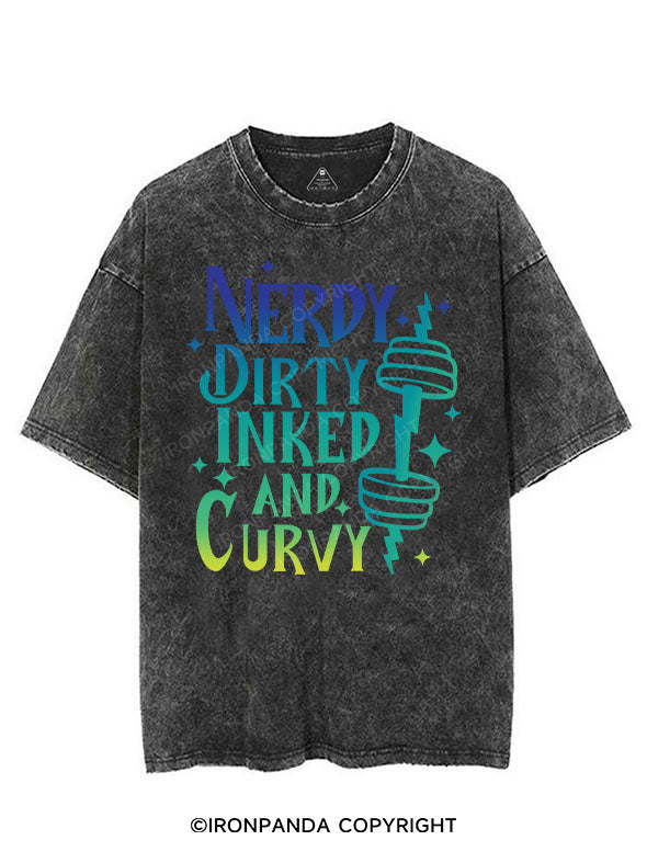 NERDY DIRTY INKED AND CURVY VINTAGE GYM SHIRT