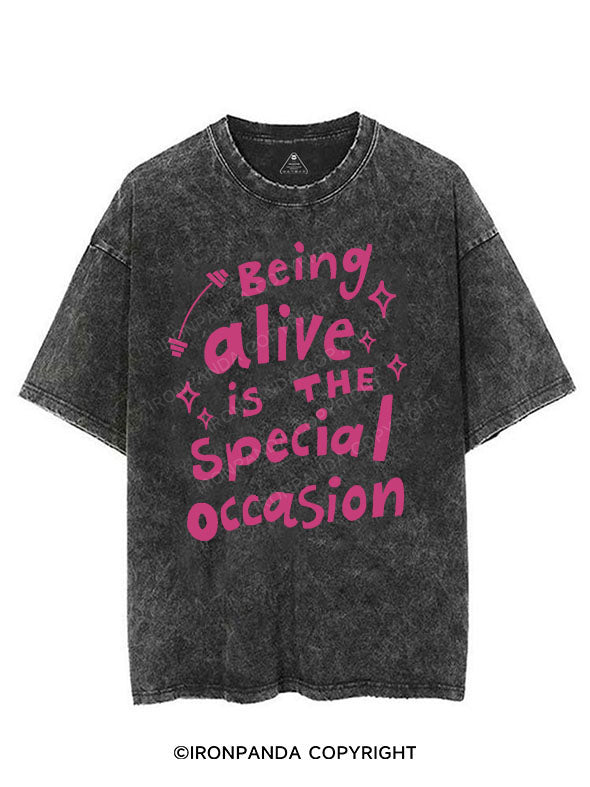 BEING ALIVE IS THE SPECIAL OCCASION VINTAGE GYM SHIRT