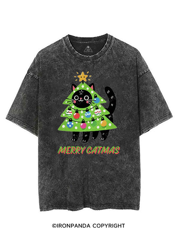 MERRY CATMAS VINTAGE GYM SHIRT