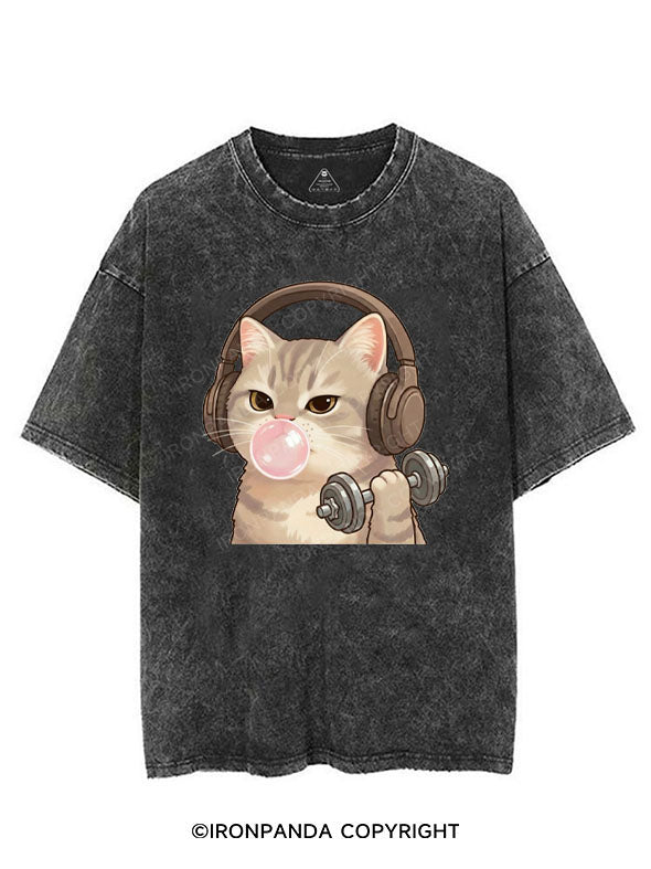 PUMP UP PURRFECTION VINTAGE GYM SHIRT