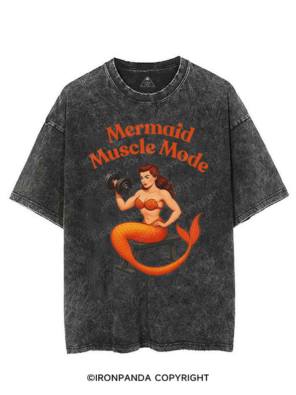MERMAID MUSCLE MODE VINTAGE GYM SHIRT