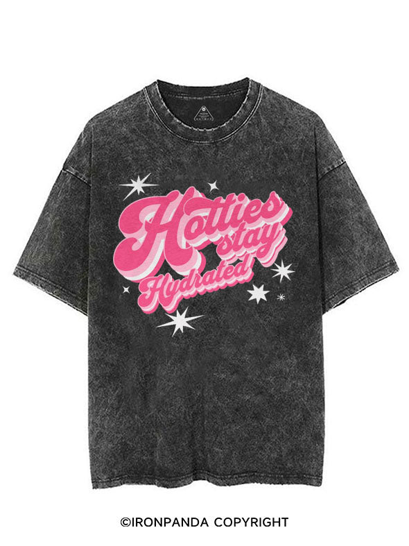 HOTTIES STAY HYDRATED VINTAGE GYM SHIRT