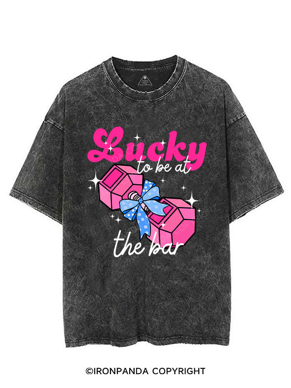 LUCKY TO BE AT THE BAR VINTAGE GYM SHIRT