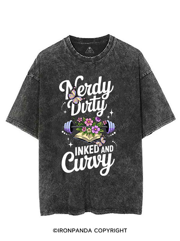 NERDY DIRTY INKED AND CURVY VINTAGE GYM SHIRT
