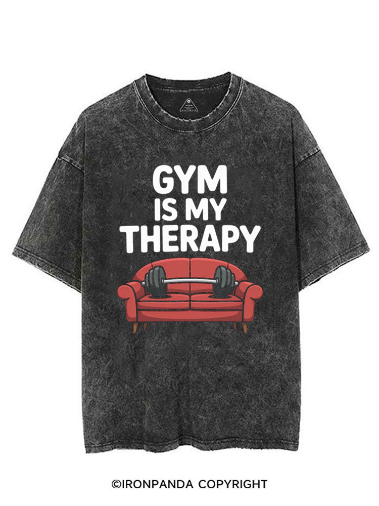 GYM IS MY THERAPY VINTAGE GYM SHIRT