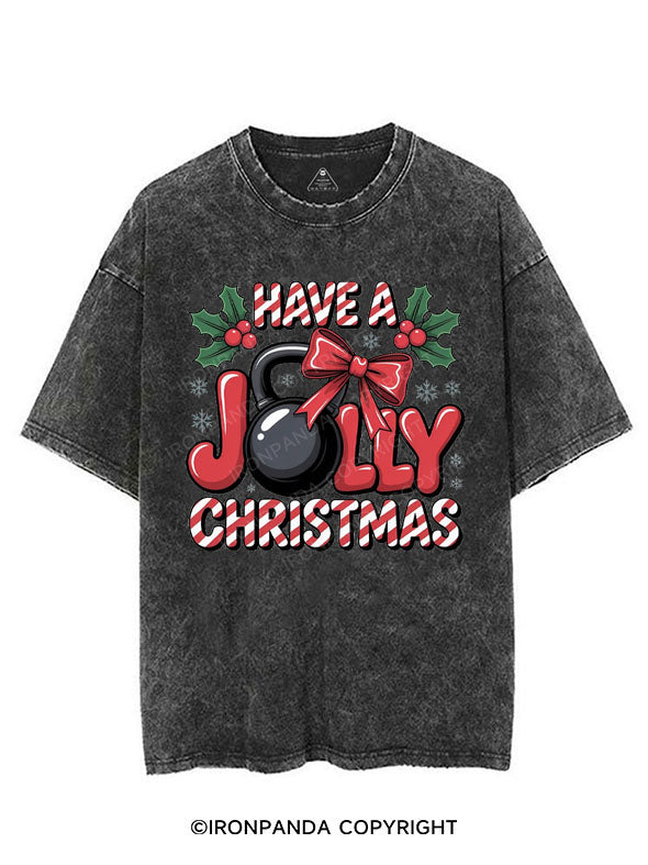 HAVE A JOLLY CHRISTMAS VINTAGE GYM SHIRT