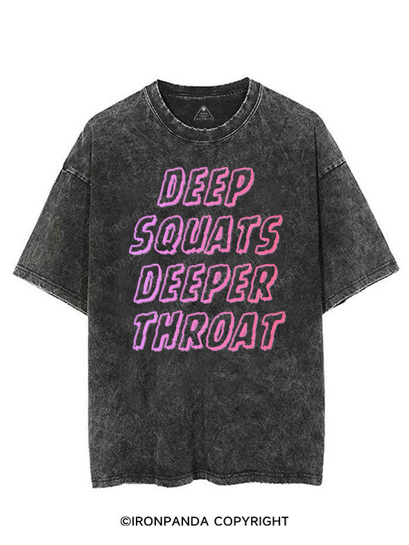 DEEP SQUATS DEEPER THROAT VINTAGE GYM SHIRT