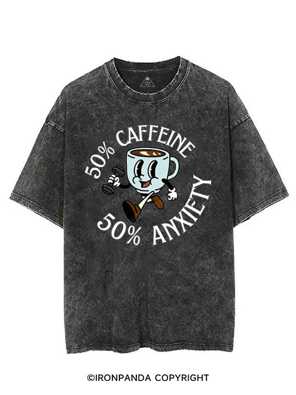 50% CAFFEINE 50% ANXIETY VINTAGE GYM SHIRT