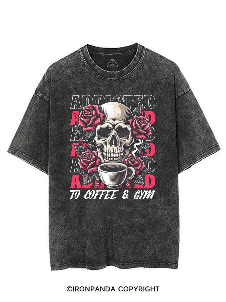 ADDICTED TO COFFEE & GYM VINTAGE GYM SHIRT