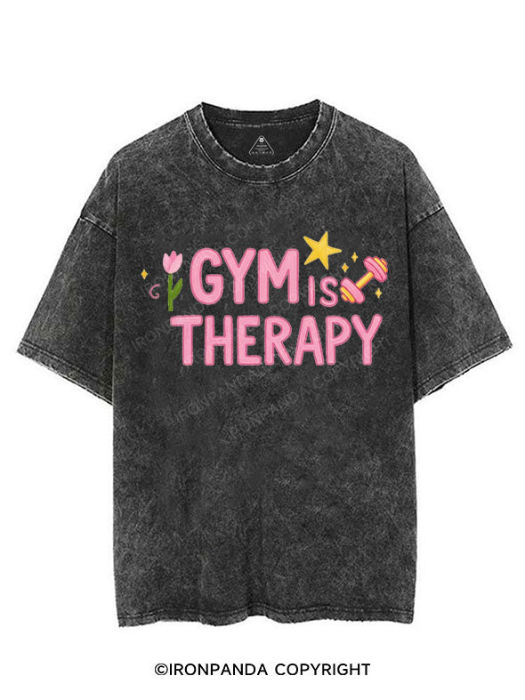 GYM IS THERAPY VINTAGE GYM SHIRT