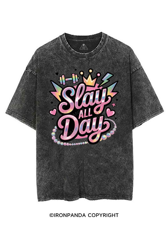 SLAY ALL DAY VINTAGE GYM SHIRT