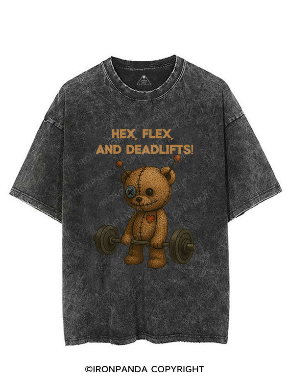 HEX, FLEX, AND DEADLIFTS! VINTAGE GYM SHIRT