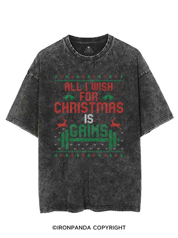 ALL I WISH FOR CHRISTMAS IS GAINS VINTAGE GYM SHIRT
