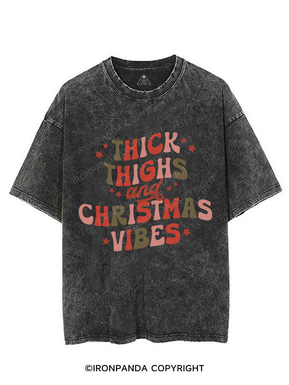Thick Thighs Christmas Vibes VINTAGE GYM SHIRT