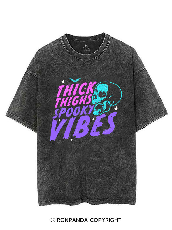THICK THIGHS SPOOKY VIBES VINTAGE GYM SHIRT