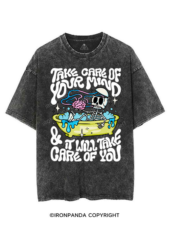 TAKE CARE OF YOUR MIND & IT WILL TAKE CARE OF YOU VINTAGE GYM SHIRT