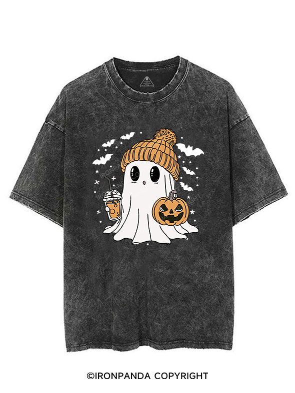 GHOST WITH ICED COFFEE VINTAGE GYM SHIRT
