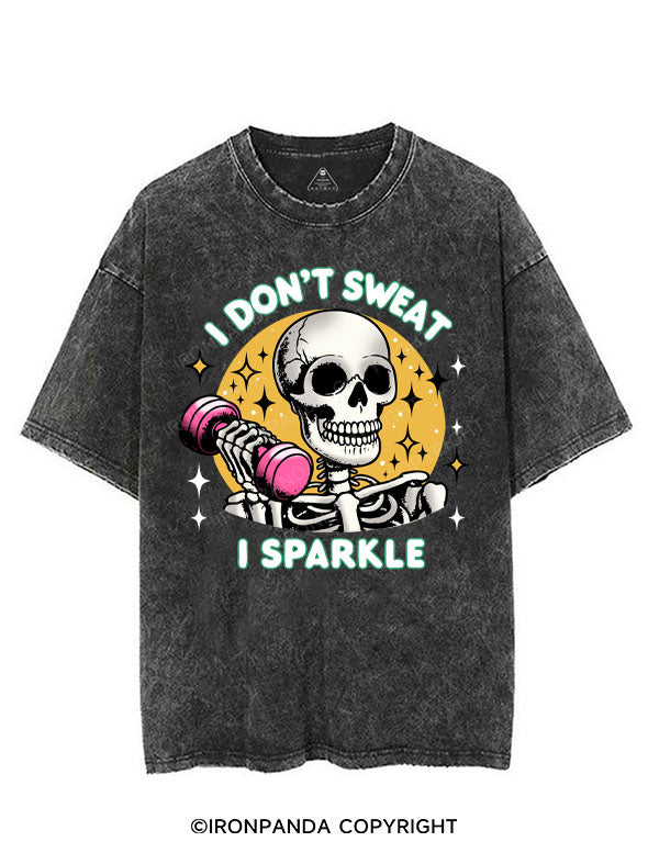 I DON'T SWEAT I SPARKLE SKELETON VINTAGE GYM SHIRT