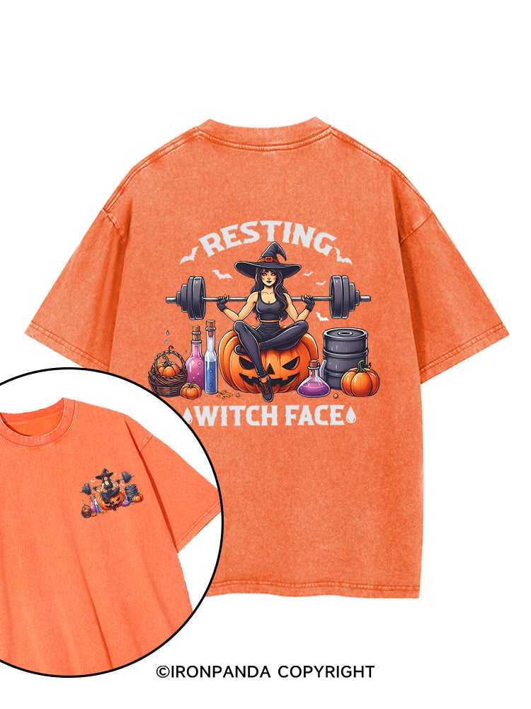 RESTING WITCH FACE printed Gym Shirt