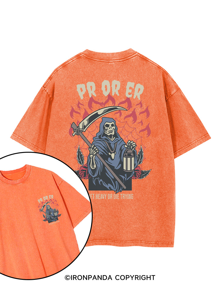 Pr or Er Lift heavy or die trying printed Gym Shirt