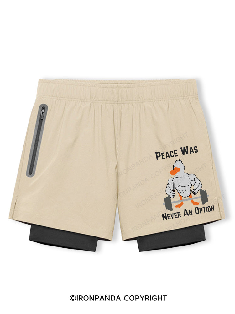 peace was never an option Breathable Training Shorts