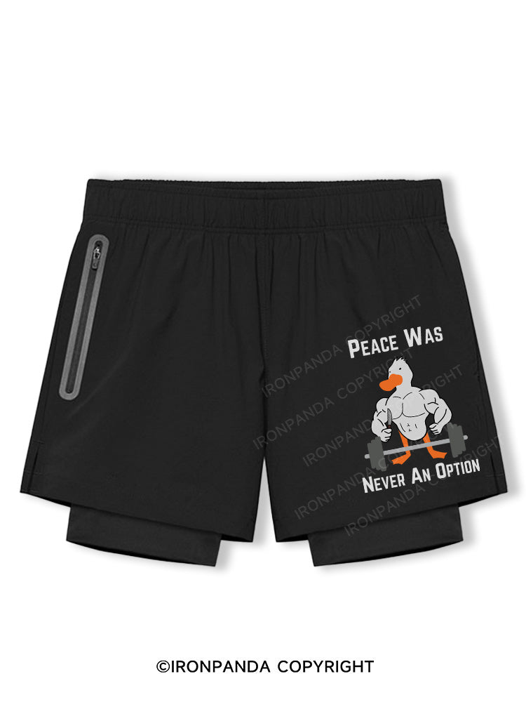 peace was never an option Breathable Training Shorts