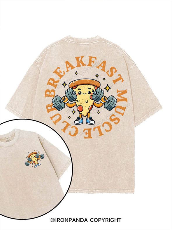 breakfast muscle club--pizza printed Gym Shirt