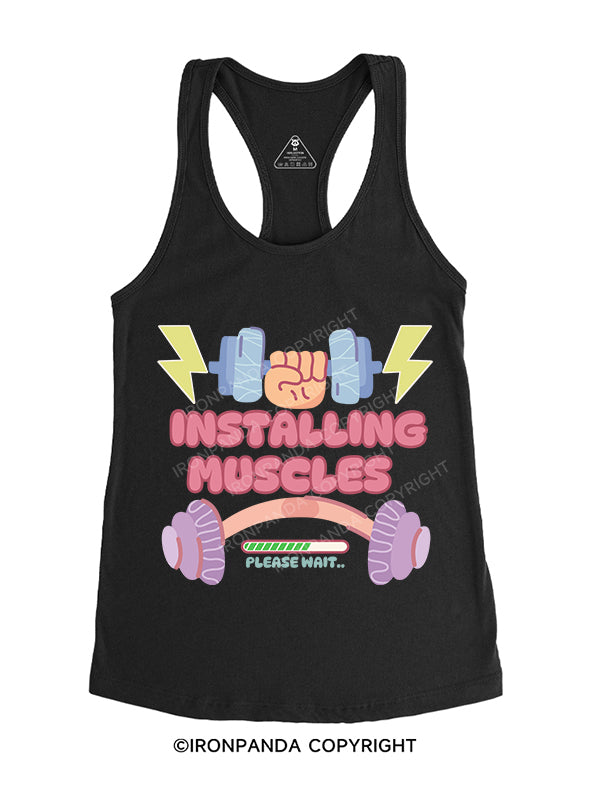 please wait Gym Racerback Tank