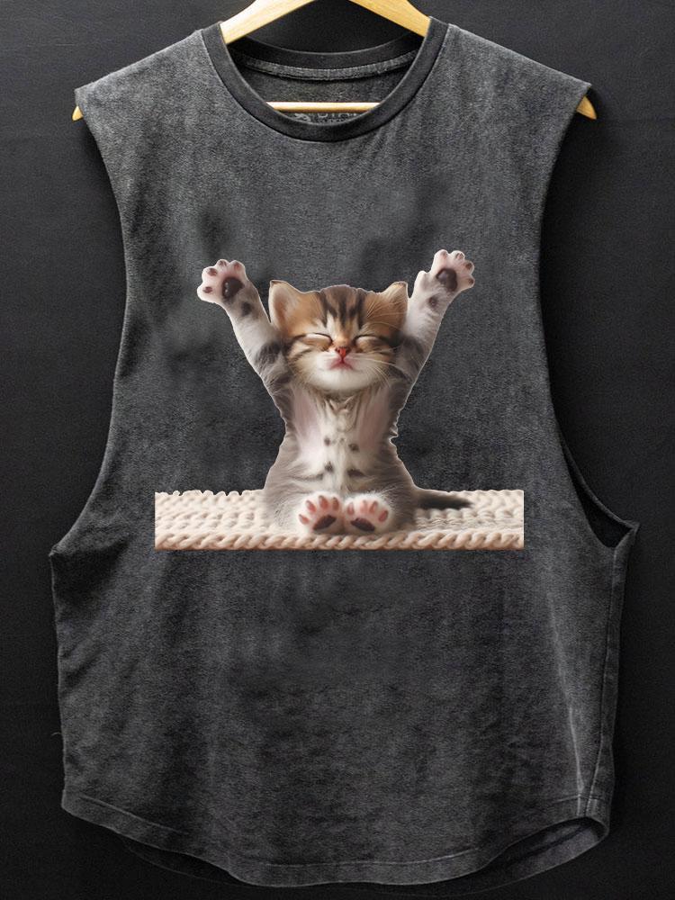 fitness cat BOTTOM COTTON TANK