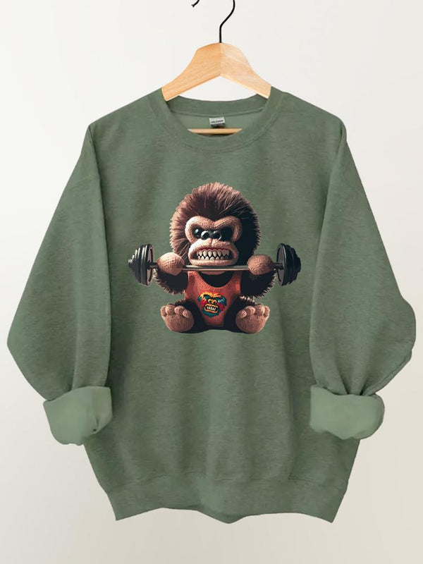 Weightlifting Toy Monkey Gym Sweatshirt